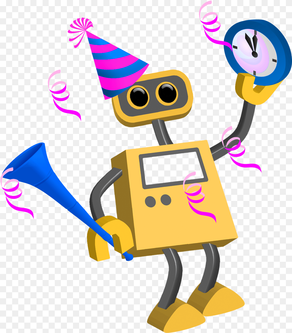 New Year No Date Tim Happy New Year 2020 Animated, Clothing, Hat, Robot, Person Free Png Download