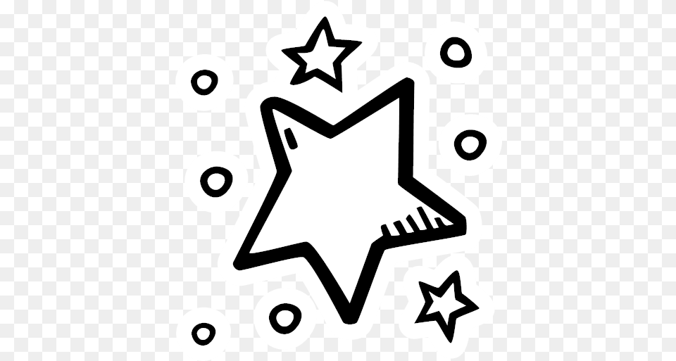 New Year Party Star Stars Icon New Years Hand Drawn Sticker, Symbol, Star Symbol, Device, Grass Free Png