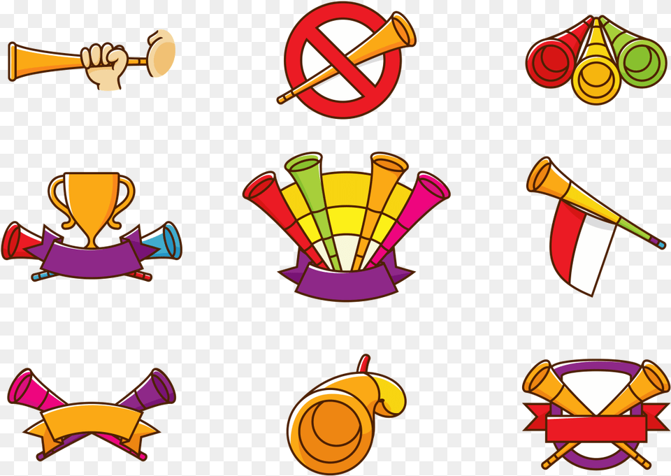 New Year Party Trumpet Vector Free Png