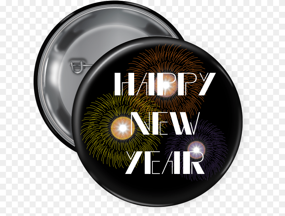 New Year Pin Backed Button Circle, Sphere, Plate Png Image