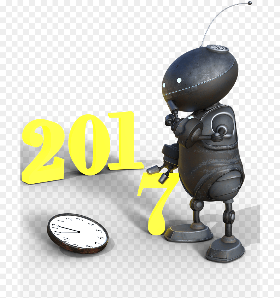 New Year S Eve2017new Year S Dayturn Of The Yearsylvester Figurine, Robot Free Png