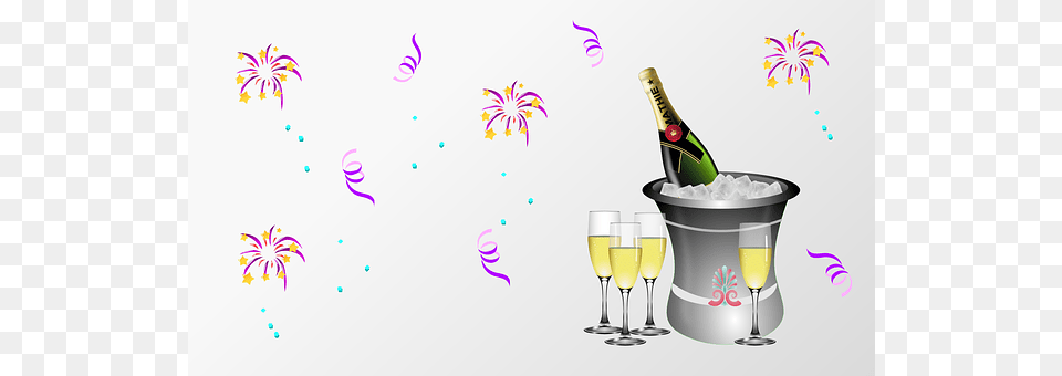 New Years Eve Glass, Bottle, Alcohol, Beverage Free Png