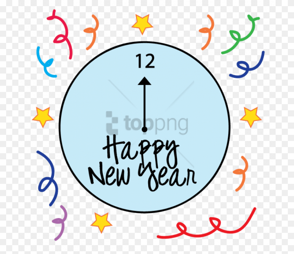 New Years Eve Clock Clipart New Years Day Clipart, Text Free Png