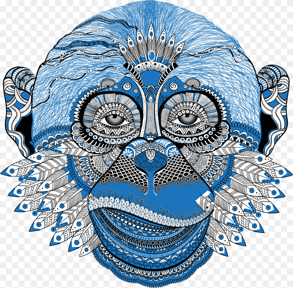 New Years Eve Monkey Clip Arts Blue Monkey Art, Person, Graphics, Pattern Free Transparent Png