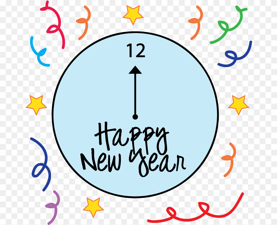 New Years Fireworks Clipart New Year Clock Clipart, Text, Symbol Free Png Download
