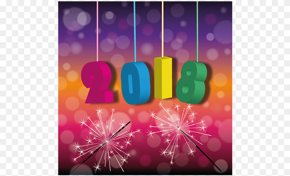 New Yearu0027s Day 2018 Sparklers Vector Graphic On Pixabay New Year, Art, Graphics, Text Png
