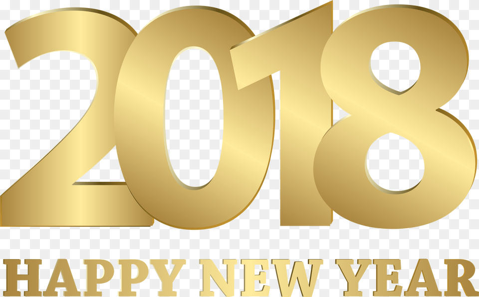 New Yearu0027s Day Christmas Clip Art Golden 2018 Happy New Year 2018, Number, Symbol, Text, Disk Free Png Download