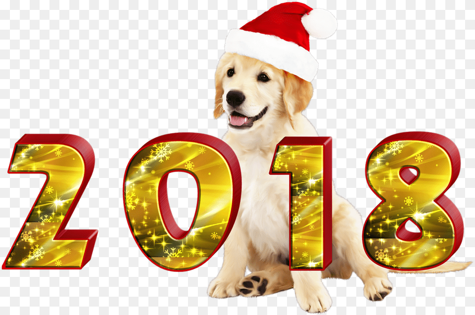 New Yearu0027s Evethe Inscriptionfiguresholidaytransparent Happy Holidays 2018, Animal, Canine, Dog, Golden Retriever Free Transparent Png