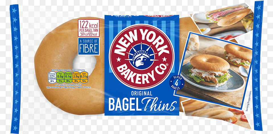 New York Bagel Thins, Bread, Burger, Food Free Transparent Png