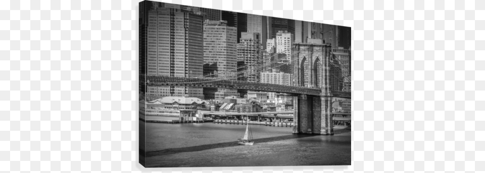 New York City Brooklyn Bridge Amp Manhattan Skyline Canvas New York City, Metropolis, Urban, Boat, Vehicle Free Transparent Png