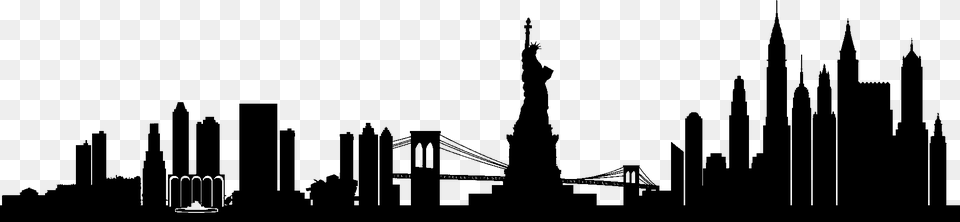 New York City New Jersey Telecommunications And Data New York Skyline Silhouette, Architecture, Tower, Spire, Metropolis Png