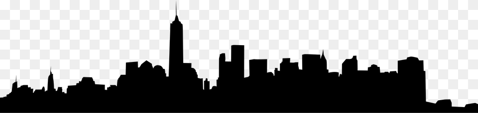New York City Silhouette Image, Gray Png