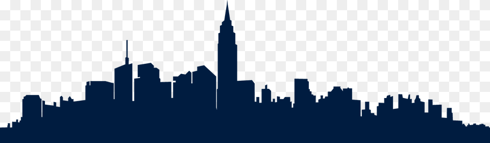 New York City Silhouette New York Skyline Silhouette Vintage, Architecture, Building, Tower, Spire Png Image