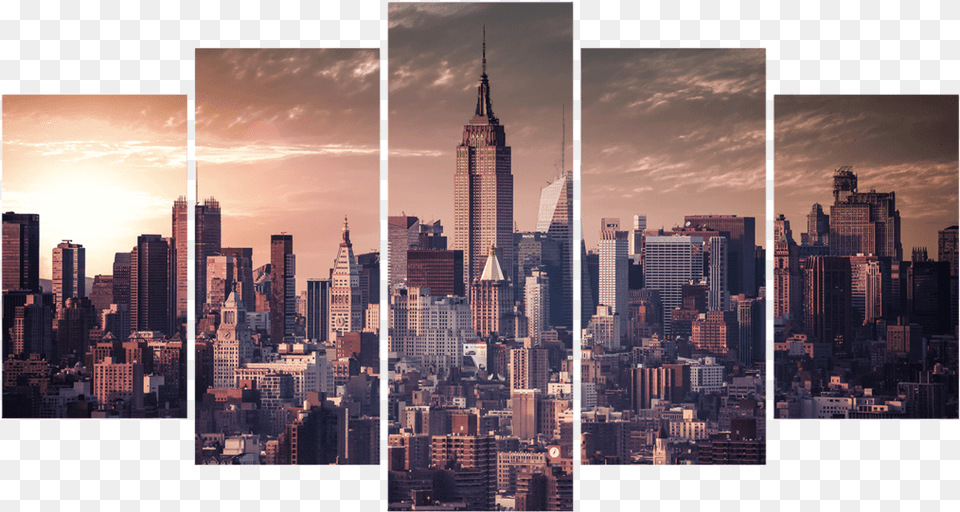 New York City Skyline 5 Piece Canvas, Urban, Art, Collage, Metropolis Free Transparent Png