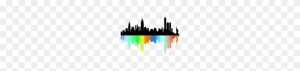 New York City Skyline Colorful Design, Nature, Night, Outdoors, Sky Png Image