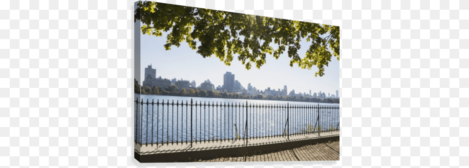 New York City Skyline From Central Park Jacqueline Onassis Reservoir, Nature, Outdoors, Scenery, Water Free Transparent Png