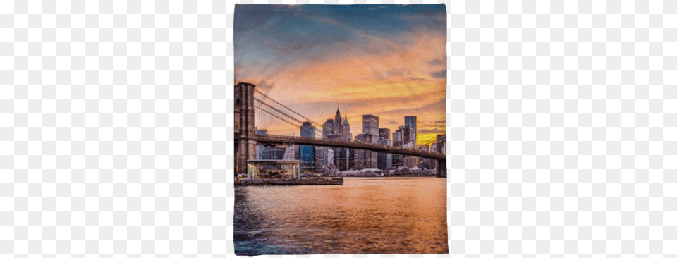 New York City Skyline Plush Blanket U2022 Pixers We Live To Change East Coast Usa, Metropolis, Urban, Bridge, Brooklyn Bridge Free Transparent Png