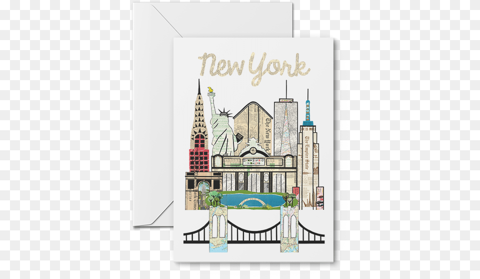 New York City Skyline Print Notecards Medieval Architecture, Envelope, Mail, Greeting Card, Art Png Image