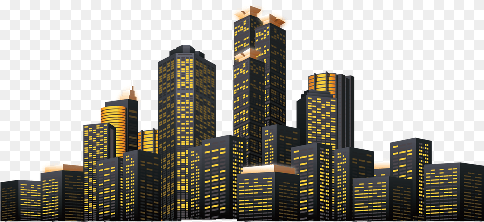 New York City Skyline Royalty Night City Skyline, Architecture, Skyscraper, Office Building, Metropolis Free Transparent Png