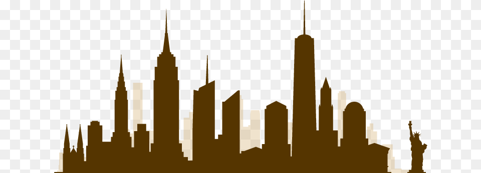 New York City Skyline Silhouette New York Skyline Silhouette Transparent, Architecture, Building, Spire, Tower Png Image