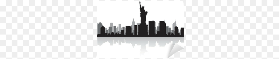 New York City Skyline Silhouette Wall New York Minimalist Art, Metropolis, Urban, Architecture, Building Free Transparent Png