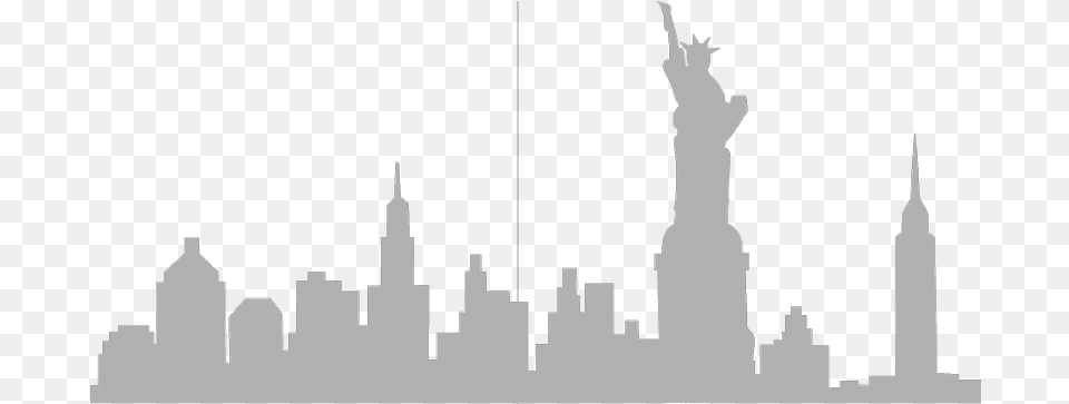 New York City Skyline Silhouette Wall Statue Of Liberty Silhouette, Person, Art Free Png