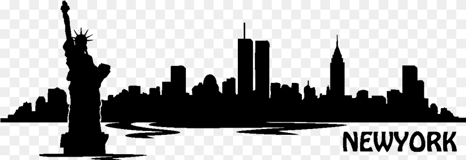 New York City Skyline Silhouette World Trade Center 9 11 New York Skyline Silhouette, Gray Free Png