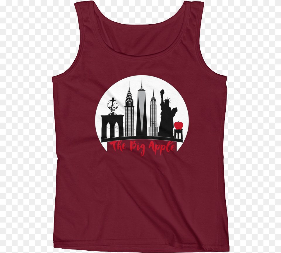 New York City The Big Apple Ladies Active Tank, Clothing, Tank Top, Adult, Female Free Transparent Png