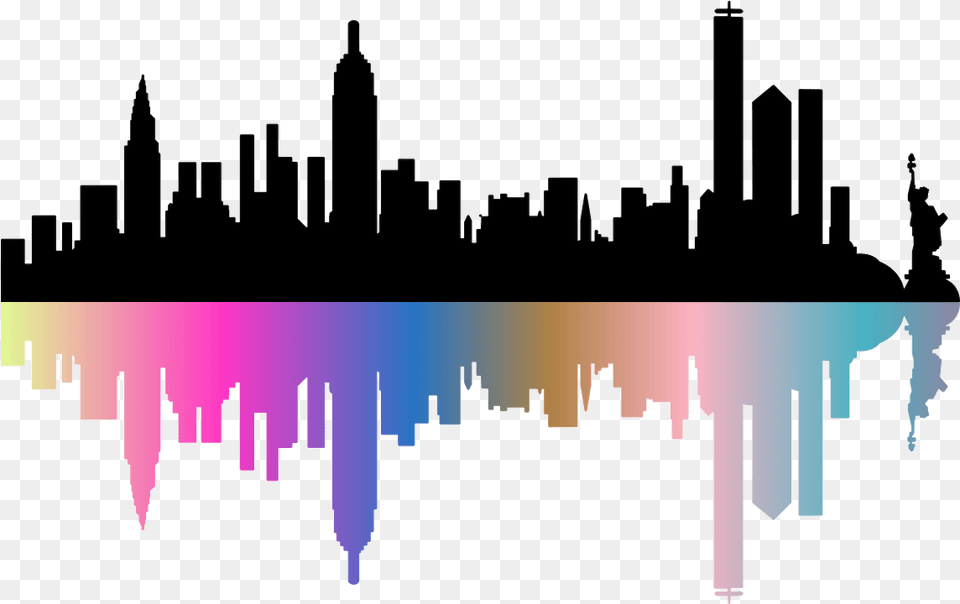 New York City Vector Graphics Skyline Silhouette New Skyline New York Silhouette, Art, Lighting, Nature, Night Png
