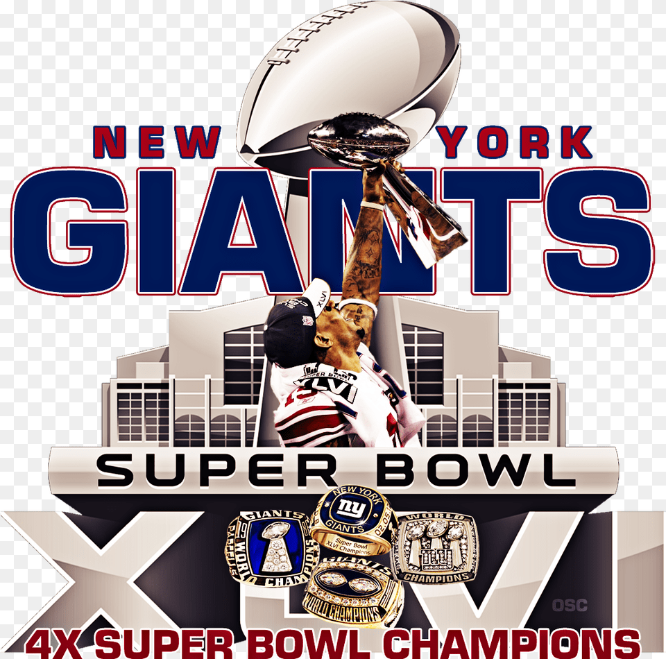 New York Giants 4 Rings, Advertisement, Poster, Adult, Male Free Transparent Png
