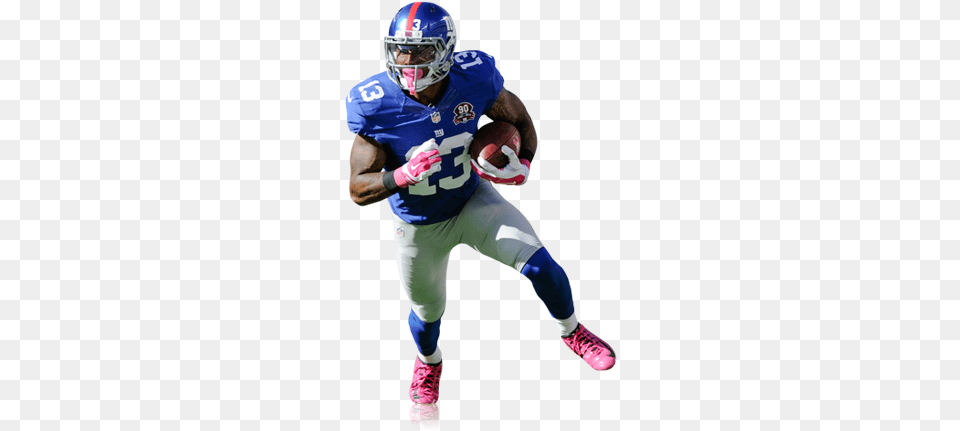 New York Giants Thread Odell Beckham Jr Cut Out, American Football, Playing American Football, Person, Helmet Free Png Download