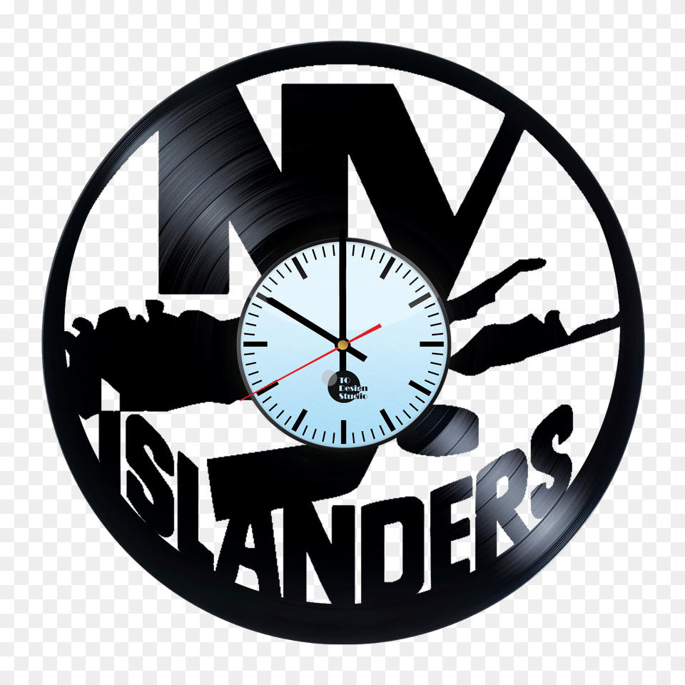 New York Islanders Logo Handmade Vinyl Record Wall Clock Fan, Analog Clock, Disk, Wall Clock Free Transparent Png