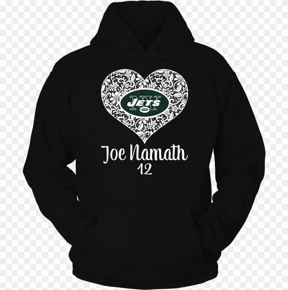New York Jets New York Jets Namath Lace Heart Logo Gildan Fleece, Clothing, Hoodie, Knitwear, Sweater Png