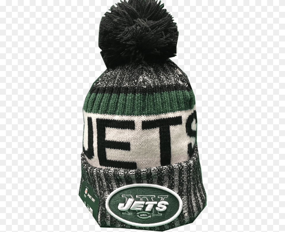 New York Jets Nfl 17 Reverse Sideline Pom Toque New York Jets, Beanie, Cap, Clothing, Hat Png Image