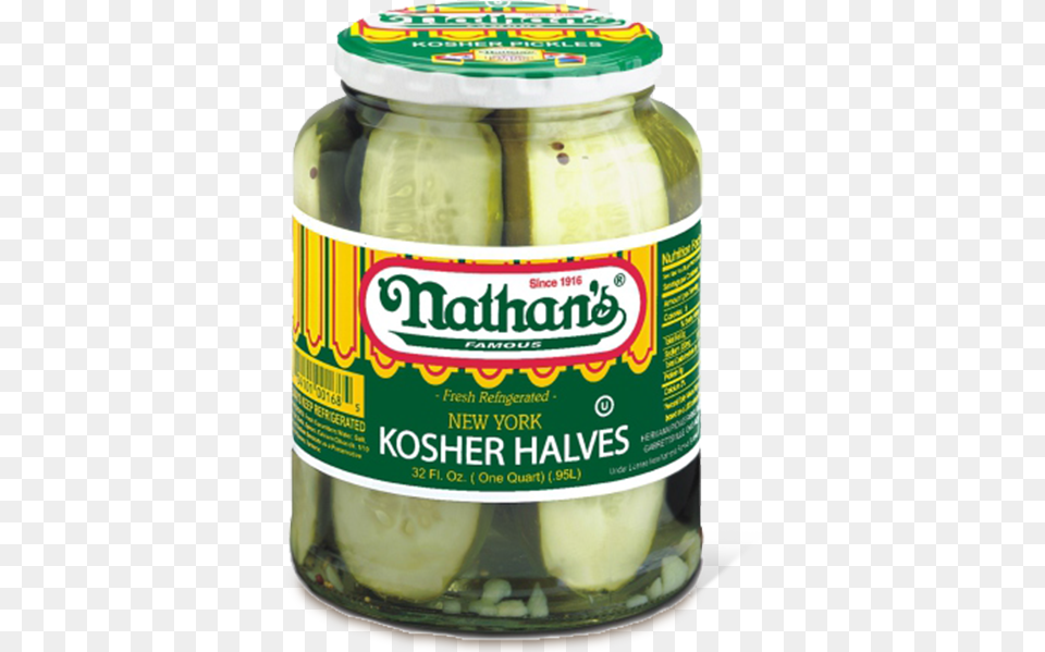 New York Kosher Halves Nathanu0027s Famous Half Sour Pickles, Food, Pickle, Relish, Can Free Png Download