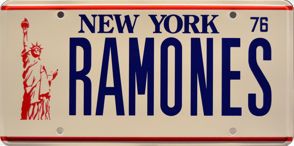 New York License Plate White Red Free Png