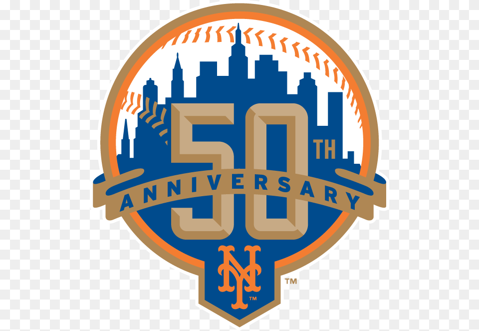 New York Mets 50 Anniversary New York Mets, Badge, Logo, Symbol, First Aid Free Transparent Png
