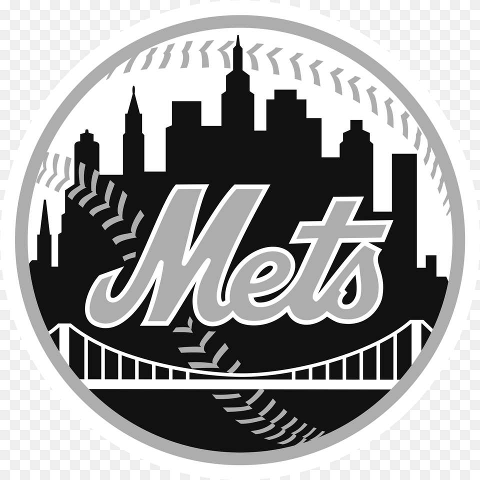 New York Mets Logo Black And White Ny Mets, Coin, Money, Disk Free Png Download