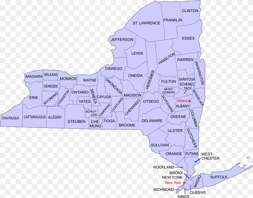 New York Ny State Counties, Atlas, Chart, Diagram, Map Free Transparent Png