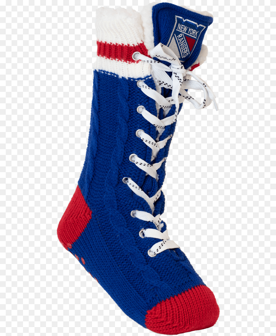 New York Rangers Slipper Socks Logo, Clothing, Footwear, Shoe, Hosiery Free Transparent Png