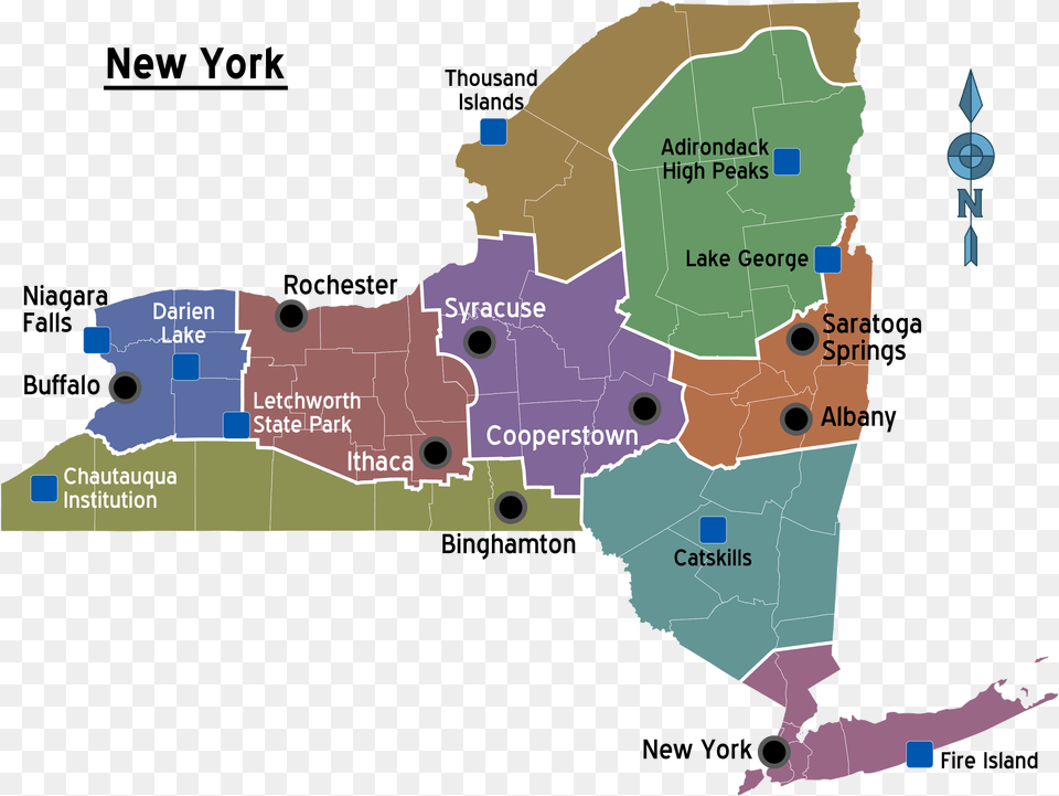 New York Regions Map New York State No Background, Chart, Plot, Atlas, Diagram Png Image