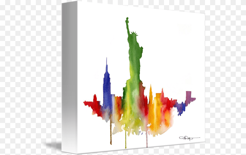 New York Skyline By David Rogers Visual Arts, Art, Canvas, Modern Art, Painting Png