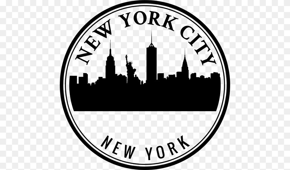 New York Skyline Clipart Nyc Circle Clipart, Gray Free Transparent Png