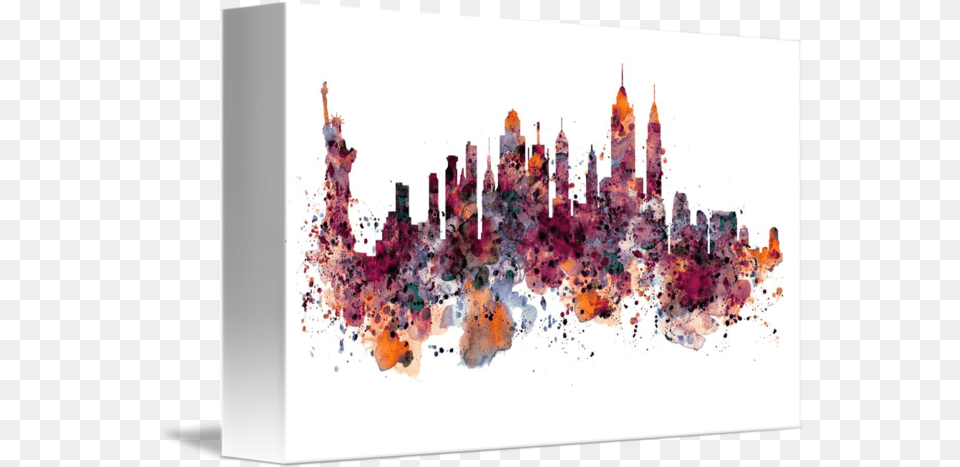 New York Skyline New York Skyline Watercolor, Art, Modern Art, Chandelier, Lamp Free Png