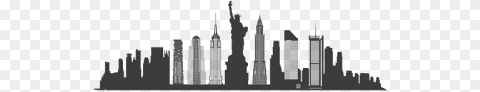 New York Skyline Silhouette, City, Architecture, Building, Factory Free Png Download