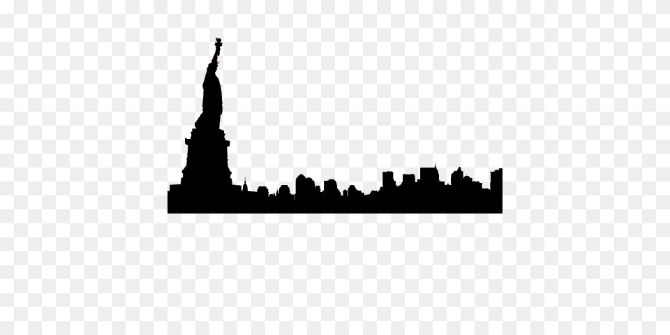 New York Skyline Silhouette, Nature, Outdoors Png Image