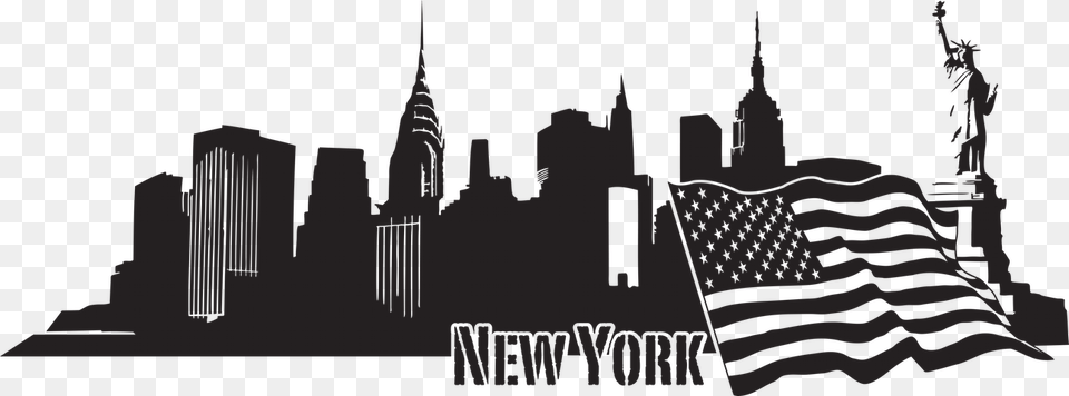 New York Skyline Wall Decal Style And Apply, Architecture, Building, Spire, Tower Free Png