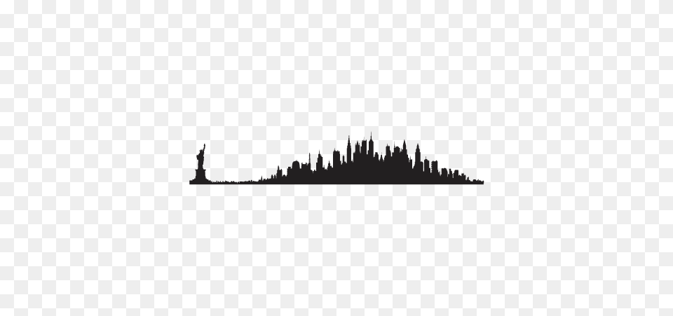 New York Skyline Wall Wall Art Decal, Silhouette, Land, Nature, Outdoors Free Png