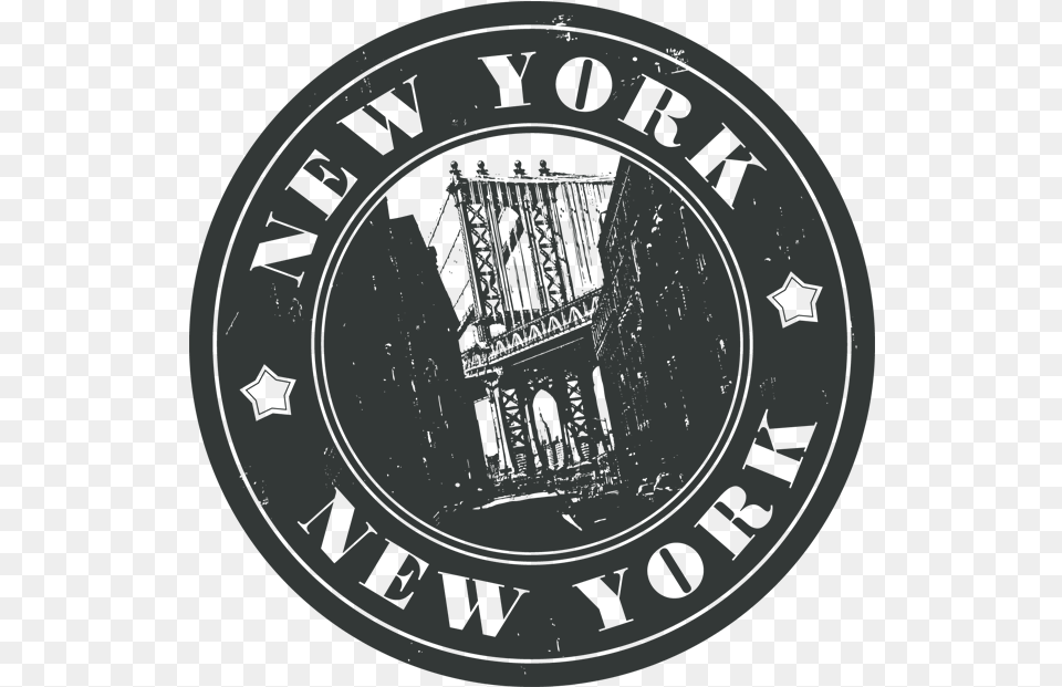 New York Stamp Emblem, Symbol, Logo, Machine, Wheel Free Png