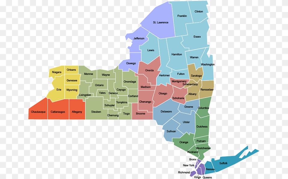 New York State Economic Regions Counties In New York State, Chart, Map, Plot, Atlas Png